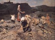 Nikolai Kasatkin Poor People Collecting Coal in an Abandoned Pit Sweden oil painting artist